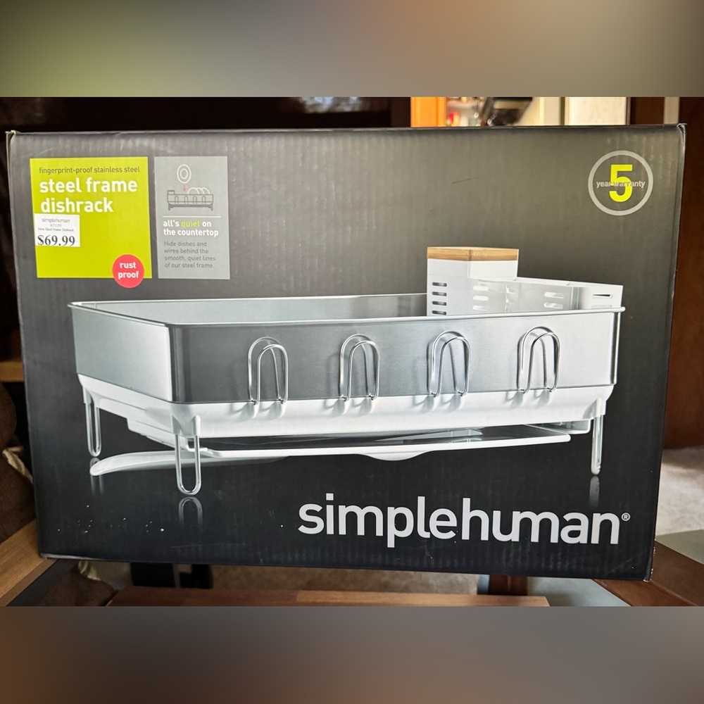 Simplehuman Silver Dishrack with Steel Frame brand New